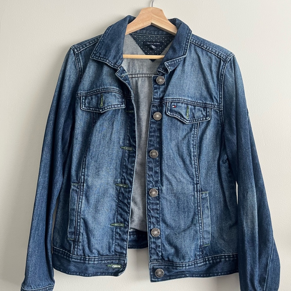 Tommy Hilfiger Polka Dot Lined Denim Jacket